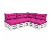 VBChome Coussins pour palettes 120 x 80, 120 x 40 et 70 x 40 cm pour palettes Europe, meubles, support de palette, jardin, balcon, 12 couleurs, rembourrage en flocons de mousse, rose, lot de 7