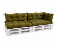 VBChome Coussins pour palettes 120 x 80, 120 x 40 et 70 x 40 cm pour palettes Europe, meubles, support de palette, jardin – 12 couleurs, rembourrage en flocons de mousse, couleur olive, lot de 5 pièce