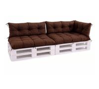 VBChome Coussins pour palettes 120 x 80, 120 x 40 et 70 x 40 cm pour palettes Europe, meubles, support de palette, jardin, balcon, 12 couleurs, rembourrage en flocons de mousse, marron, lot de 5