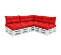 VBChome Coussins pour palettes 120 x 80, 120 x 40 et 70 x 40 cm pour palettes Europe, meubles, support de palette, jardin, balcon, 12 couleurs, rembourrage en flocons de mousse, rouge, lot de 7