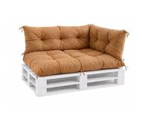 VBChome Coussins pour palettes 120 x 80, 120 x 40 et 70 x 40 cm pour palettes Europe, meubles, support de palette, jardin, 12 couleurs, rembourrage en flocons de mousse, marron clair, lot de 3