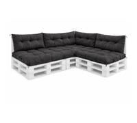 VBChome Coussins pour palettes 120 x 80, 120 x 40 et 70 x 40 cm pour palettes Europe, meubles, support de palette, jardin – 12 couleurs, rembourrage en flocons de mousse, graphite, lot de 7 pièces