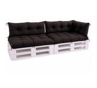 VBChome Coussins pour palettes 120 x 80, 120 x 40 et 70 x 40 cm pour palettes Europe, meubles, support de palette, jardin – 12 couleurs, rembourrage en flocons de mousse, noir – lot de 5