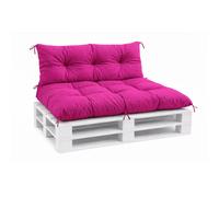 VBChome Coussins pour palettes 120 x 80 et 120 x 40 cm pour palettes Europe, meubles, support de palette, jardin, balcon, 12 couleurs, rembourrage en flocons de mousse, rose, lot de 2