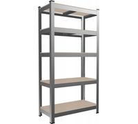 VBChome Étagère de rangement 90 x 180 x 30 cm Étagère sur pied avec 5 compartiments Étagères métalliques Panneaux HDF Étagère de cave Étagère pour charges lourdes Étagère de garage Étagère d'atelier