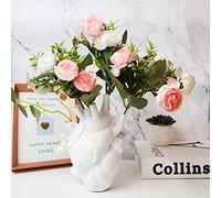 VBDA Vase Coeur Love in Bloom Anatomique Blanc pour Fleurs, Pot Planteur en Forme de Résine, Ornement de Coeur d'Amour pour Bureau à Domicile
