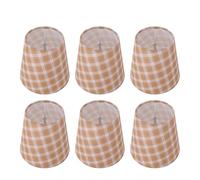 VBESTLIFE 6 Pièces Abat-jour en Tissu à Carreaux pour Ampoule E14, Bougie | Installation à clipser pour ampoules E14 ou petites, Diffusion de la lumière douce sans éblouissement, Matériau en tissu,