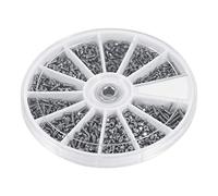 VBESTLIFE 600 pièces Kit d'assortiment de vis écrous, 12 Types de Petites vis Kit d'assortiment d'écrous M1 M1.2 M1.4 M1.6, pour Montres, Lunettes, électronique