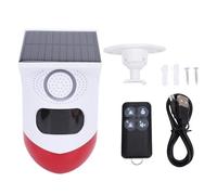 VBESTLIFE Alarme de Capteur de Mouvement Extérieur avec énergie Solaire, Sirène et Lumière Stroboscopique de 120 DB, Notifications de Smartphone WiFi, Détection à 110 ° pour la sécurité