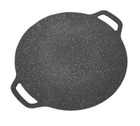 VBESTLIFE Barbecue Coréen, Poêle à Griller Coréenne avec Revêtement Antiadhésif à 6 Couches Plaque Chauffante Ronde pour Barbecue Intérieur Extérieur Noir (34cm)