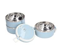 VBESTLIFE Boîte à Lunch Thermique en Acier Inoxydable 304 à 3 étages, | Verrou de sécurité des deux côtés, trou d\'aération amovible, bague d\'étanchéité en silicone épaissie, poignée arquée