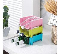 VBESTLIFE Bouteille Empilable Support de Bouteille pour Vin Bière Canette | Stocke 2 bouteilles horizontalement dans des compartiments incurvés, plastique incassable de qualité alimentaire sans BPA.