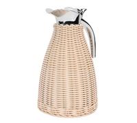 VBESTLIFE Carafe à café Thermique en Acier Inoxydable Tissée à la Main avec Corps en Rotin tissé, Pichet Isotherme à 3 Parois de 1,5 L pour 12 Heures de Chaleur et 24 Heures de Rétention de Froid