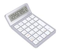 VBESTLIFE Clavier de Calculatrice à 12 Chiffres, Clavier Numérique Bluetooth sans Fil 2,4 G avec écran LCD, écran Rabattable, pour Saisie de Données sur Tablette D'ordinateur Portable (Argent Blanc)