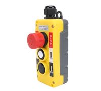VBESTLIFE Contrôleur de Palan de Grue, Interrupteur à Bouton-poussoir, Télécommande IP68 Résistante à l'eau avec Arrêt d'urgence, Interrupteur de Levage Industriel à 2 Touches pour l'automatisation