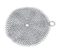 VBESTLIFE Épurateur de Cotte de Mailles, Grattoir Antirouille en Acier Inoxydable 304 pour Poêles en Fonte, Nettoyant pour Ustensiles de Cuisine Anti-rayures avec Anneau de Suspension, Ustensile de