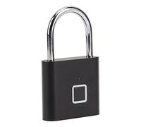 VBESTLIFE Fingerprint Padlock 0.5S Unlock IP54 Waterproof 10 (BLACK) | Déverrouillage par simple pression en 0,5 seconde, Stocke jusqu\'à 10 empreintes digitales, IP54 étanche à l\'eau et à la