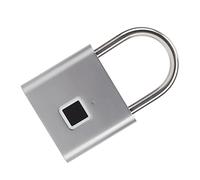 VBESTLIFE Fingerprint Padlock 0.5S Unlock IP54 Waterproof 10 (SILVER) | Déverrouillage par simple pression en 0,5 seconde, Stocke jusqu\'à 10 empreintes digitales, IP54 étanche à l\'eau et à la