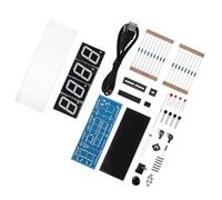 VBESTLIFE Kit de Bricolage Horloge LED Numérique à 4 Chiffres, Affichage Automatique de la Température du Temps, Contrôle de la luminosité, Alarme pour Mur de Bureau à Domicile (Green)