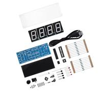 VBESTLIFE Kit de Bricolage Horloge LED Numérique à 4 Chiffres, Affichage Automatique de la Température du Temps, Contrôle de la luminosité, Alarme pour Mur de Bureau à Domicile (Blue)