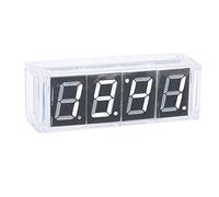 VBESTLIFE Kit d'horloge électronique Bricolage, Kits d'horloge LED numérique à 4 Chiffres Affichage Automatique de l'heure/température et de la Date pour l'apprentissage Pratique de la