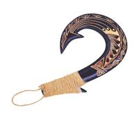 VBESTLIFE Makau Décoration Murale Crochet Ancre Marine Pendentif Suspendu | Hameçon sculpté à la main, fer avec corde de jute enveloppée à la main, finition antirouille, taille environ 17,5 x 15,3 cm.