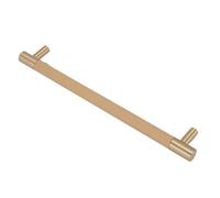 VBESTLIFE Poignée de Porte d'Armoire en Cuir en Laiton, Barre de Traction à Pas de Trou de 8,8 Pouces, Poignée de Placard de Luxe Légère pour Tiroir de Cuisine, Armoire de Maison (Beige)