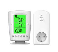 VBESTLIFE Prise de Thermostat, Contrôleur de Température LCD avec Prise de Thermostat Programmable à Distance sans Fil Rétroéclairée, 0-60/32-140(Prise UE 230V)