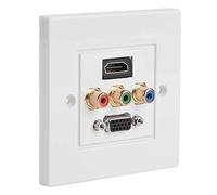 VBESTLIFE Prise Murale HDMI VGA 3 en 1 Prise Électrique Audio-Vidéo Intégrée pour Une Connexion Pratique