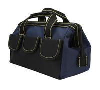VBESTLIFE Sac à Outils Robuste de 16 Pouces, Tissu Imperméable, Large Ouverture, Plusieurs Poches, Fourre-tout à Outils Portable pour électriciens (bleu Noir)