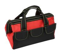VBESTLIFE Sac à Outils Robuste de 16 Pouces, Tissu Imperméable, Large Ouverture, Plusieurs Poches, Fourre-tout à Outils Portable pour électriciens (rouge)