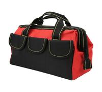 VBESTLIFE Sac de Rangement d'outils Robuste de 16 Pouces, Organisateur Fourre-tout étanche à Large Bouche avec Plusieurs Poches pour électriciens (rouge)