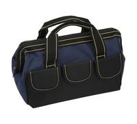 VBESTLIFE Sac de Rangement d'outils Robuste de 16 Pouces, Organisateur Fourre-tout étanche à Large Bouche avec Plusieurs Poches pour électriciens (bleu Noir)