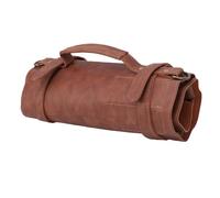 VBESTLIFE Sac de Rangement pour Coupe-Sculpture, Organisateur D'outils en Cuir PU pour Ciseaux et Gouges, Pochette en Rouleau à 10 Fentes pour Charpentier