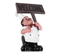 VBESTLIFE Sculpture de Chef, Mini Figurines de Bienvenue de Chef Mignon, Ornement, Décorations de Cuisine, Cadeaux de Pendaison de Crémaillère