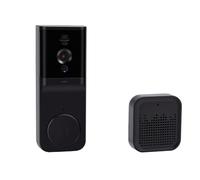 VBESTLIFE Sonnette Vidéo sans Fil avec Audio Bidirectionnel HD 1080p | Vision Nocturne Infrarouge, Batterie 800 MAh, WiFi 2,4 GHz, Récepteur avec Invites Vocales et Lumière Variable