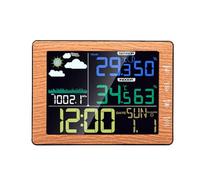 VBESTLIFE Station de Prévisions Météorologiques, Thermomètre et Hygromètre sans Fil pour Intérieur et Extérieur avec Affichage Couleur, Alarme, Répétition, 3 Niveaux de luminosité, pour le
