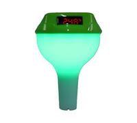 VBESTLIFE Thermomètre de Piscine Numérique Solaire, Thermomètre à Eau Flottant sans Fil avec Lumière RVB et Affichage Clair, pour la Surveillance de la Température et de l'humidité de la (GREEN)