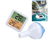 VBESTLIFE Thermomètre de Piscine Numérique Solaire, Thermomètre à Eau Flottant sans Fil avec Lumière RVB et Affichage Clair, pour la Surveillance de la Température et de l'humidité de la (BLUE)