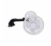 VBESTLIFE Ventilateur de Voiture, Ventilateur de Refroidissement de Voiture à Double Tête avec Batterie de 3600 MAh, de Rechargeable pour Camion RV SUV, Réglable à 360 Degrés avec Ventouse (WHITE)