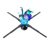 VBESTLIFE Ventilateur D'hologramme 3D de 20,5 Pouces, Résolution 2000 X 1228, Affichage Publicitaire Holographique LED HD avec WiFi, Télécommande, pour Exposition de Magasin d'affaires (Prise UE)
