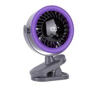 VBESTLIFE Ventilateur Portable à Clipser, Ventilateur de Bureau Rechargeable avec écran LED, Commande Tactile, Moteur Silencieux à 7 Pales, Réglage Continu à 100 Vitesses pour le Camping