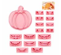 VBK Emporte-pièce Halloween Citrouille, Yeux et Bouches pour Biscuits | Set emporte-pièce citrouille 3D, 8 yeux + 8 bouches, combinaisons infinies, pour biscuits crêpes fondant, cadeau Halloween