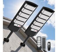 VBOK IGFE Lampadaire Solaire Exterieur,700W Projecteur LED Solaire avec Détecteur de Mouvement,6500k Lumière Solaire Super Lumineux Spot LED Gardin Extérieur Garage Rue,2 Pièces