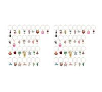 Vbsndhbde Breloques Verres à Vin - Marqueurs Pied, 60 Pièces Thème Plage | Charmes pour verres à vin: identifiez rapidement chaque coupe grâce à 60 breloques faciles à clipser sur la tige.