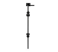Vbsndhbde Drop Rod Portail 18 Pouces Antirouille - Canne Bois Fer | Verrou Boulon Canne: installation en 5 minutes avec 3 supports et 6 vis, tige noire adaptable pour portails bois.