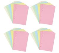 Vbsndhbde Inserts Lignees A5 6 Trous Classeur Planificateur, 200 Feuilles | Palette de 5 couleurs mixtes pour personnaliser vos notes et planning, 200 feuilles lignees perforees 6 trous A5 compatibles