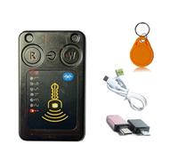 Vbsndhbde Lecteur RFID ChameleonU ISO14443 Détection Badge 13,56 MHz USB-C | Modes d'émulation: IC+ID actifs en rouge, IC seul en vert, ID seul en bleu; commandes A/B pour varier, pas de clonage.