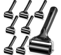 Vbsndhbde Rubber Brayer Rollers for Crafting - 8-Pack Vinyl Roller Tool | Includes 8 rubber brayer rollers with sturdy iron frames for smooth, even ink, paint, or glue application on crafts.