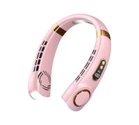 Vbsndhbde Ventilateur de Cou sans Pales Portable - Mains 360° Rose | Mains et léger, ce ventilateur de cou se porte autour du cou; recharge USB 0,5-4 h et indicateur LED.